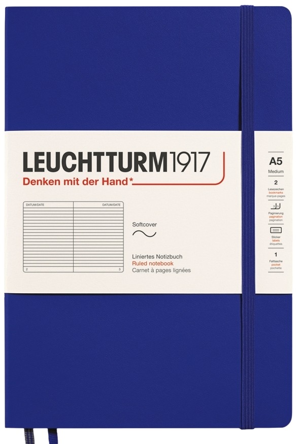 Caiet Leuchtturm1917 New Colours - A5, liniat, Ink, copertă moale