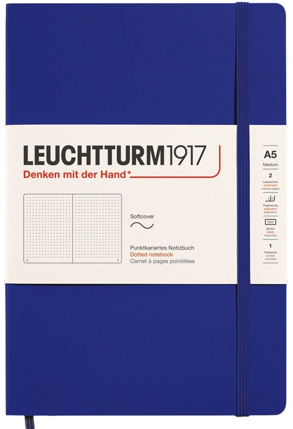 Caiet Leuchtturm1917 New Colours - A5, puncte, Ink, copertă moale
