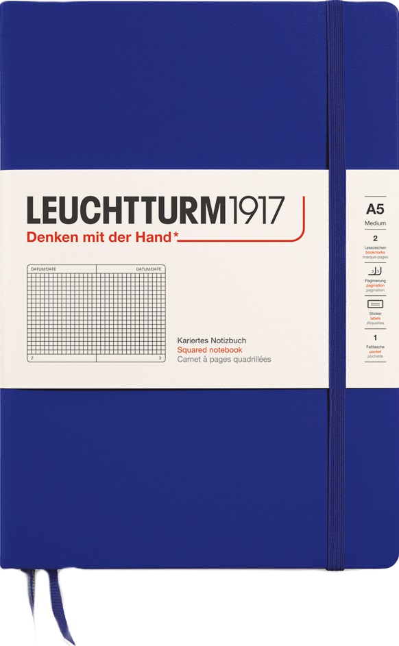 Caiet Leuchtturm1917 New Colours - A5, pagini pătrate, Ink