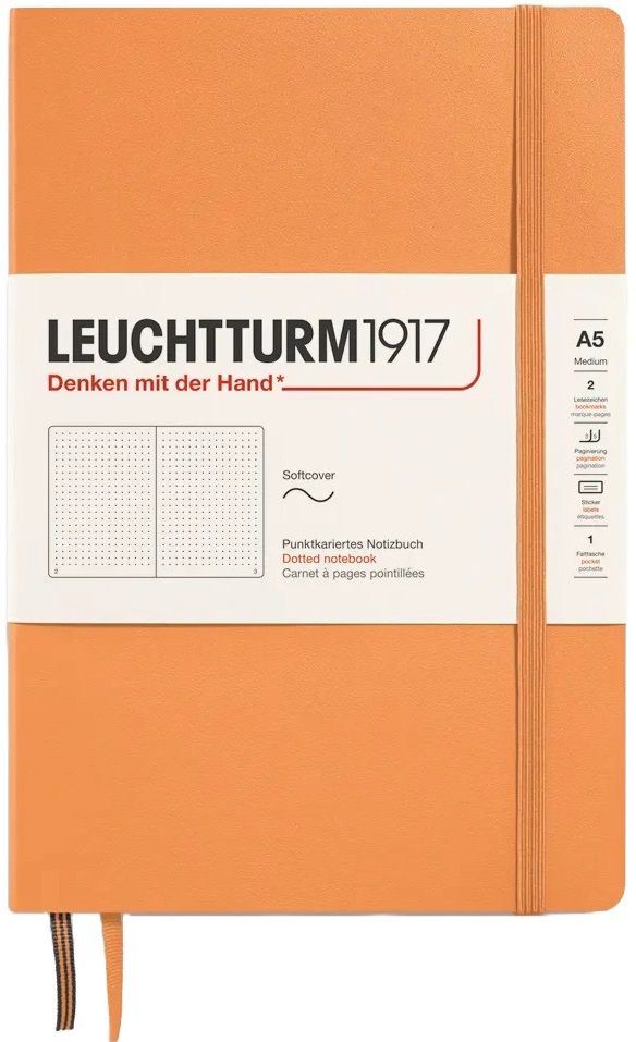 Caiet Leuchtturm1917 New Colours - A5, pagini punctate, Apricot, coperte moi
