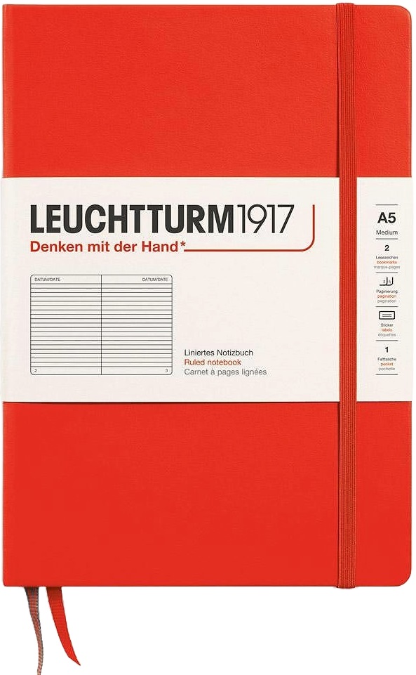 Caiet Leuchtturm1917 New Colours - A5, pagini liniare, Lobster, coperte rigide