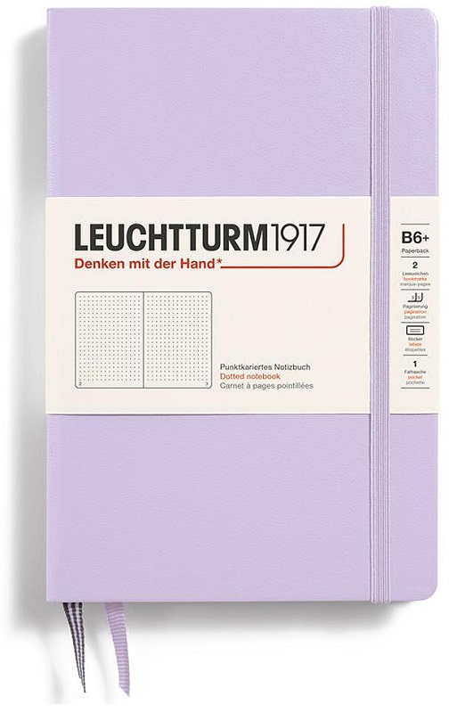 Caiet Leuchtturm1917 Paperback - B6+, mov, pagini cu puncte, copertă rigidă
