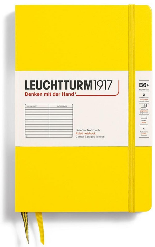 Caiet Leuchtturm1917 Paperback - B6+, galben, liniat, copertă rigidă