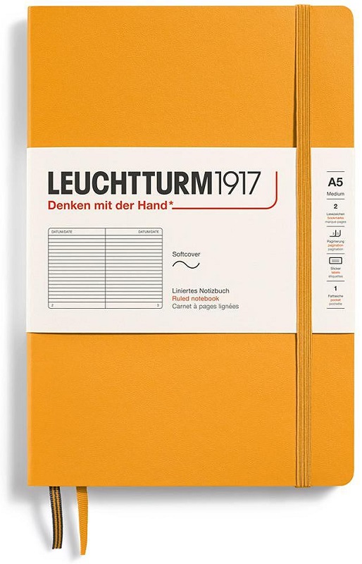 Caiet Leuchtturm1917 Rising Colors - A5, portocaliu, liniat, copertă moale