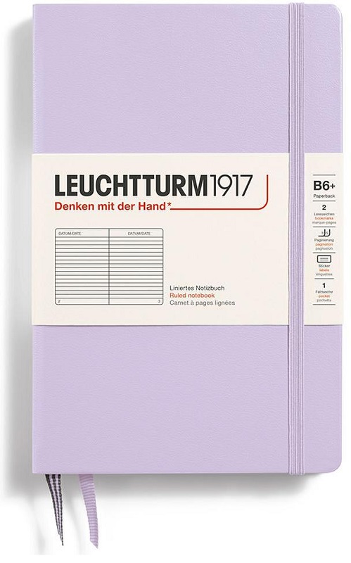 Caiet Leuchtturm1917 Smooth Colors - B6+, mov, liniat, copertă rigidă