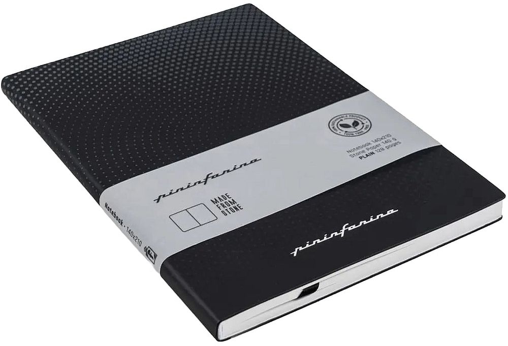 Agendă Pininfarina Flexi - Negru, rânduri largi, hârtie de piatră