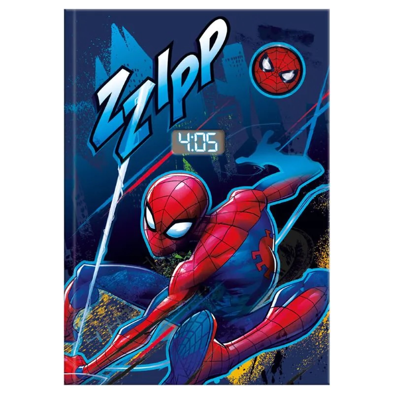 Agendă cu ceas LCD CYP Brands - Spiderman