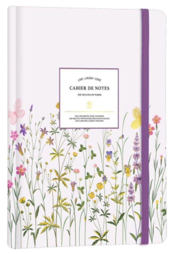 Caiet Victoria's Journals Florals - mov deschis, copertă rigidă, cu puncte, format A5