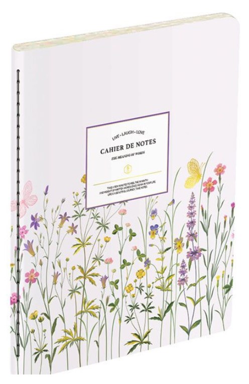 Caiet Victoria's Journals Florals - mov deschis, copertă laminată, liniate, 48 de foi, format B5