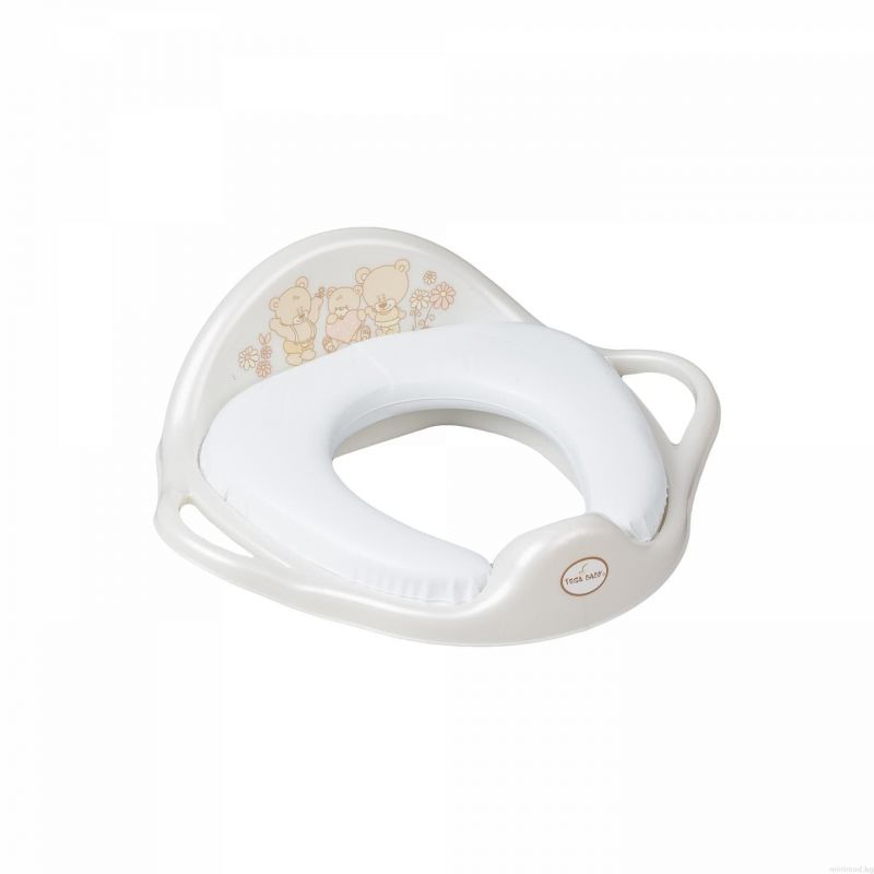 Scaun moale pentru toaletă Tega Baby - Bear, alb