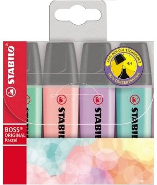 Text marker Stabilo Boss Original Pastel - 4 culori