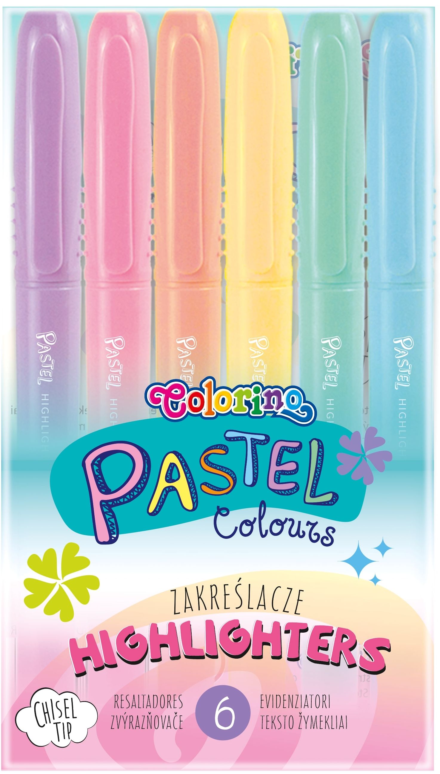 Markere text Colorino Pastel - 6 culori