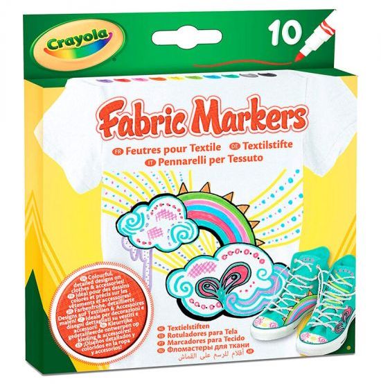 Markere textile Crayola - 10 culori