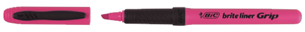 Marker text Bic - Brite Liner Grip, roz