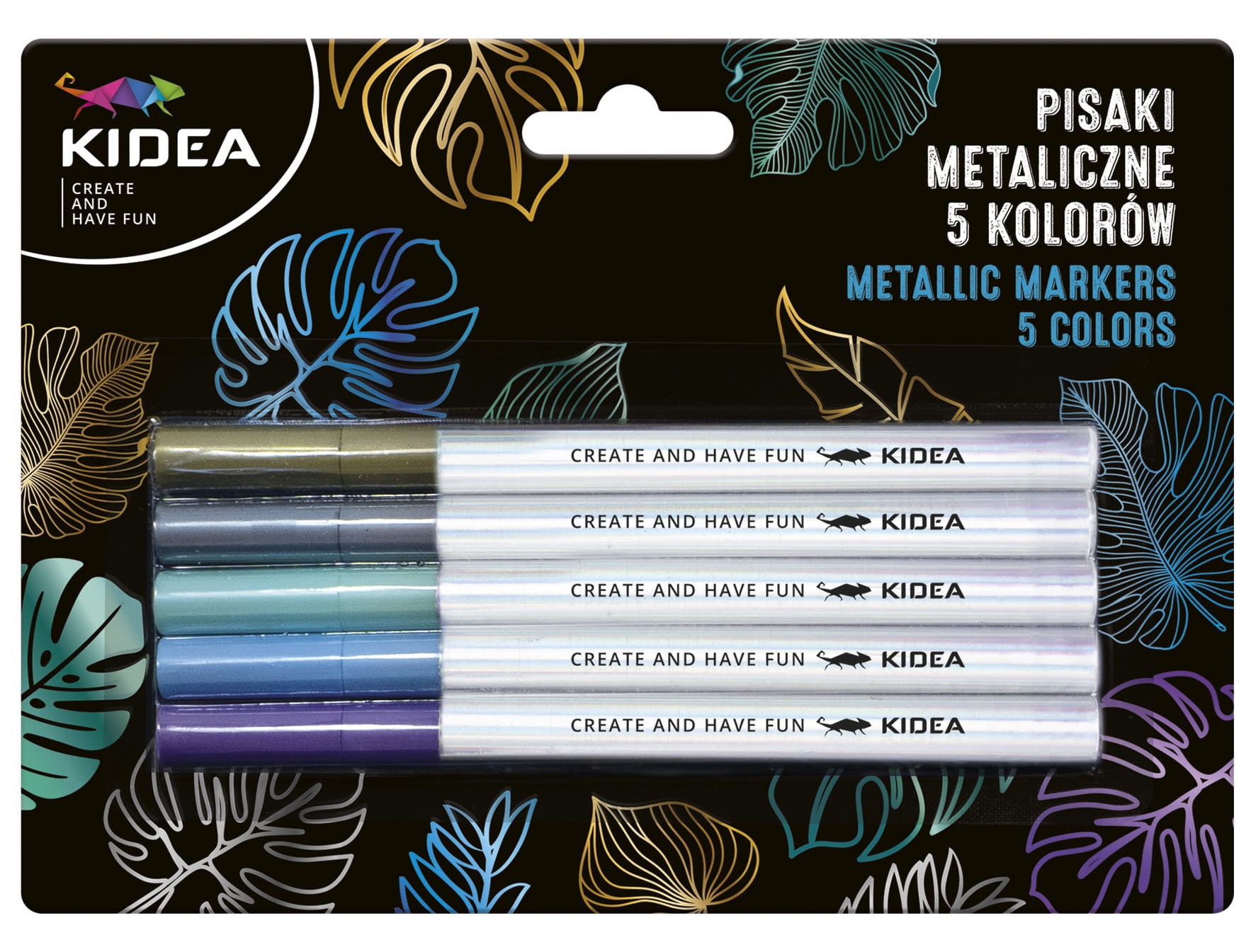 Markere text Kidea - metalice, 5 culori