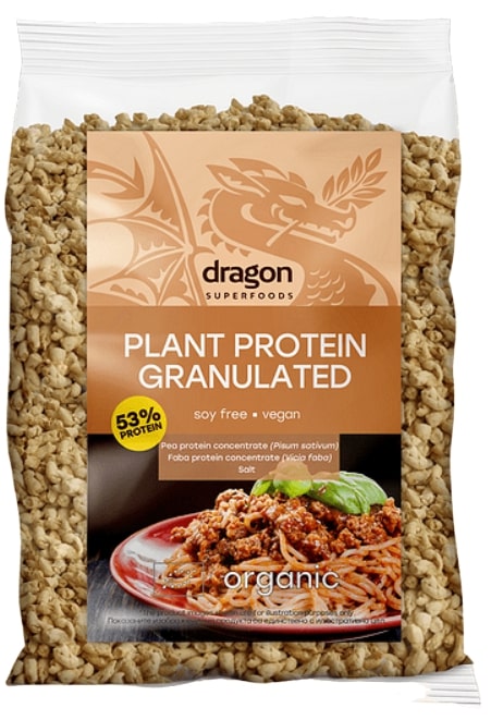 Proteină vegetală texturată granulată, 200 g, Dragon Superfoods