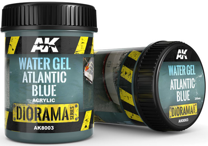 Produs texturant cu efect de apă AK Interactive - Albastru atlantic (WATER GEL ATLANTIC BLUE) - (AK8003) (250 ml, acril)