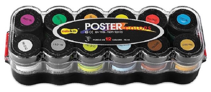 Vopsele tempera Colokit - 12 culori într-un borcan