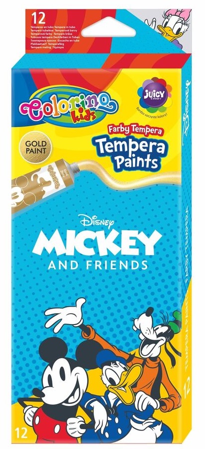 Vopsele tempera Colorino Disney - Mickey and Friends, 12 culori, 12 ml