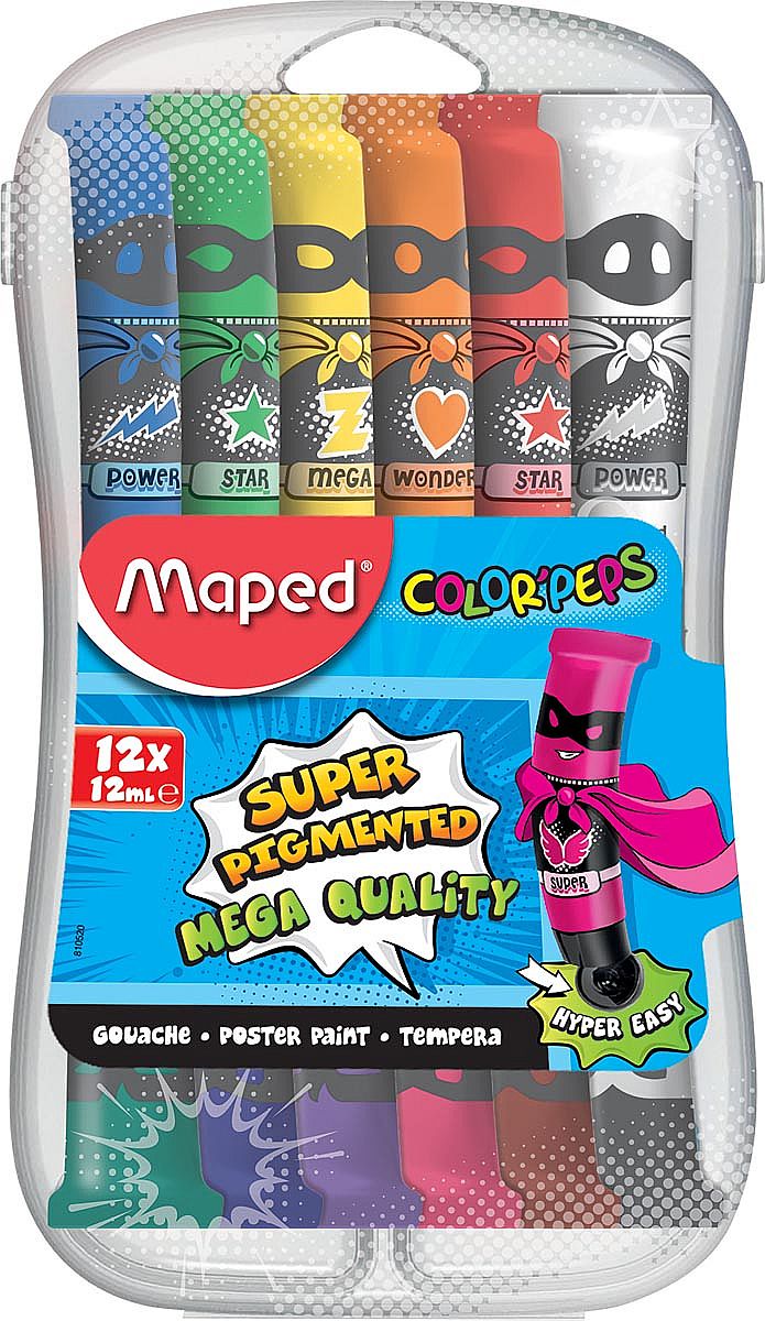 Vopsele tempera Maped Color Peps - 12 culori