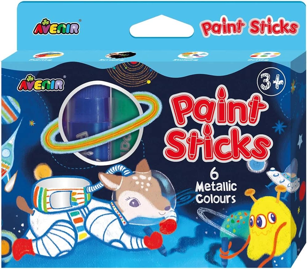 Avenir Vopsea colorata stick Tempera - 6 culori metalice