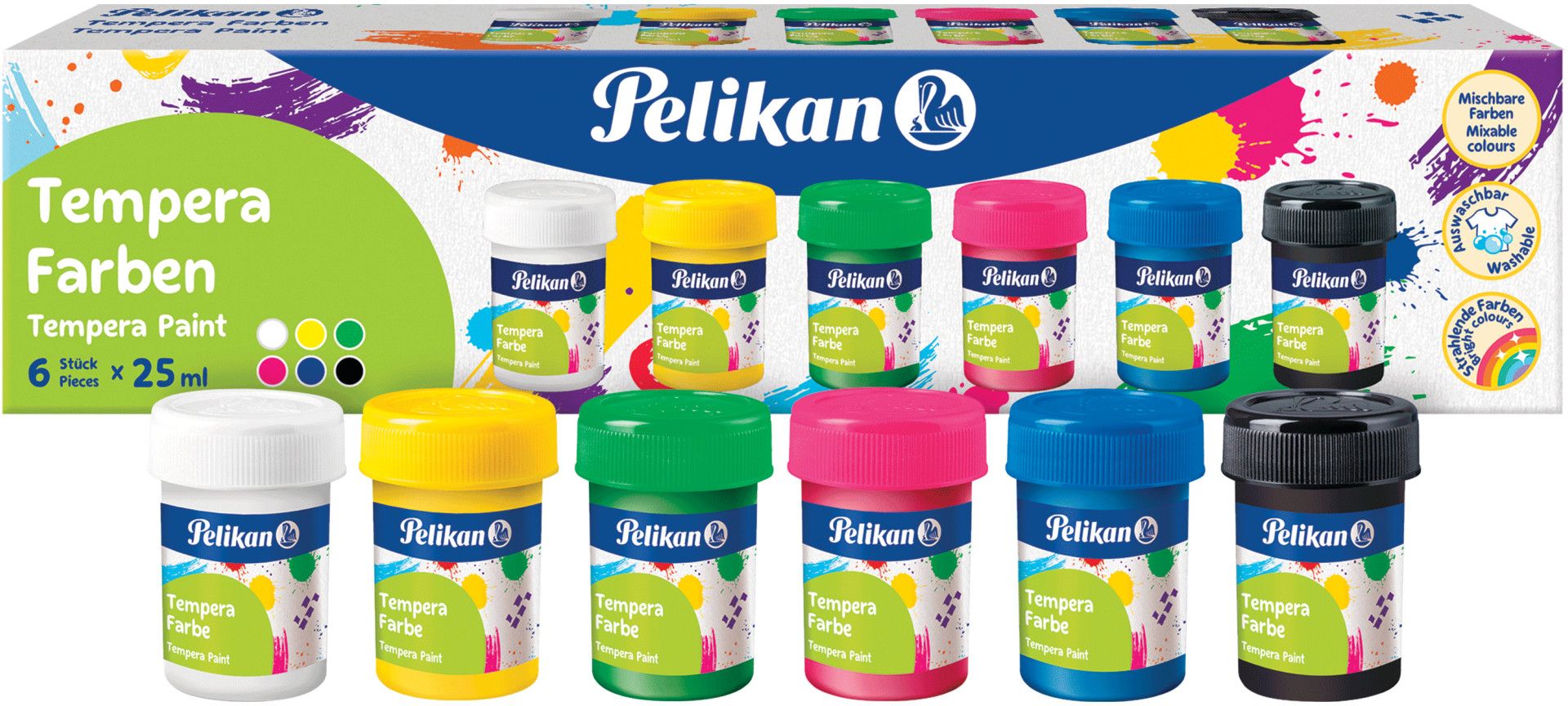 Vopsele tempera Pelikan - 6 x 25 ml