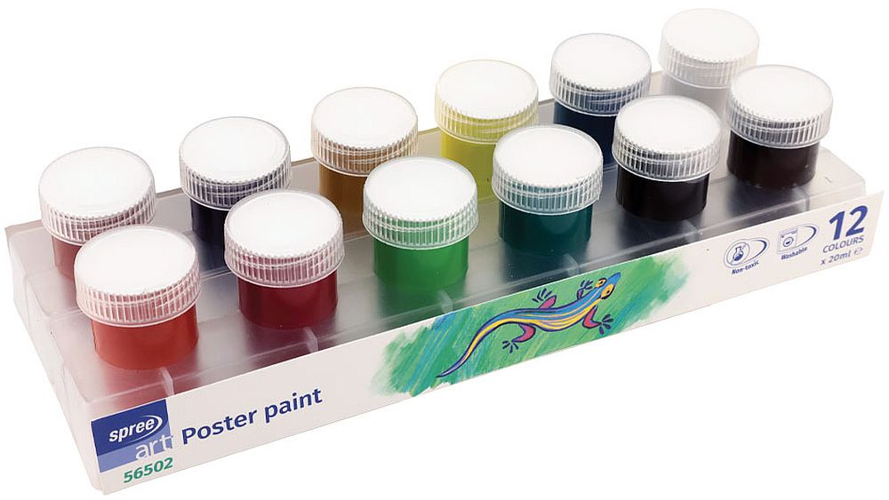 Vopsele tempera Spree Art - 12 culori x 20 ml
