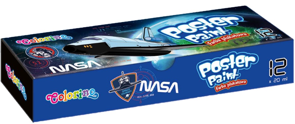 Vopsele tempera în borcănele Colorino - Nasa, 12 culori x 20 ml