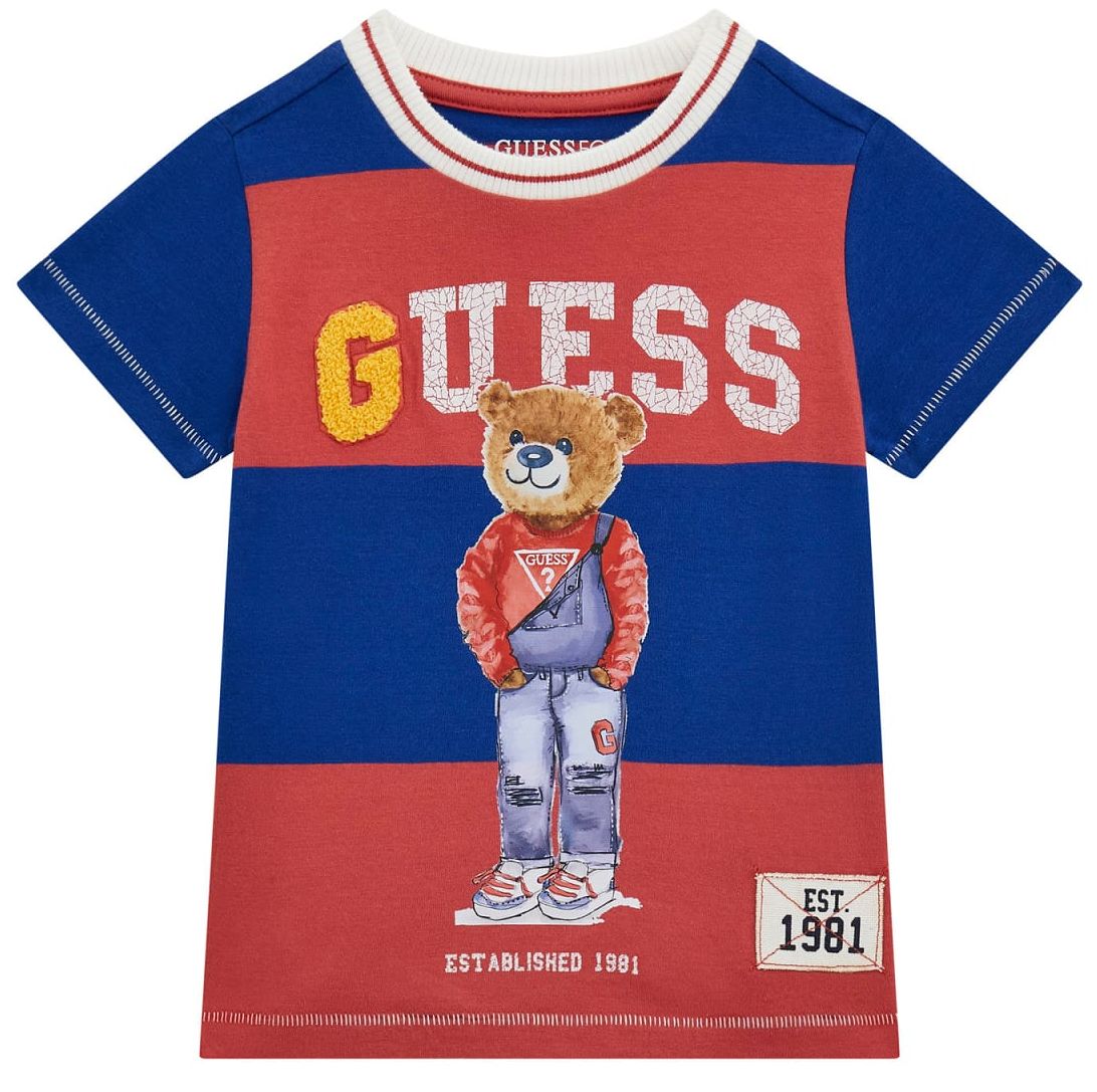 Tricou cu mânecă scurtă Guess - Urs, multicolor, 12 luni