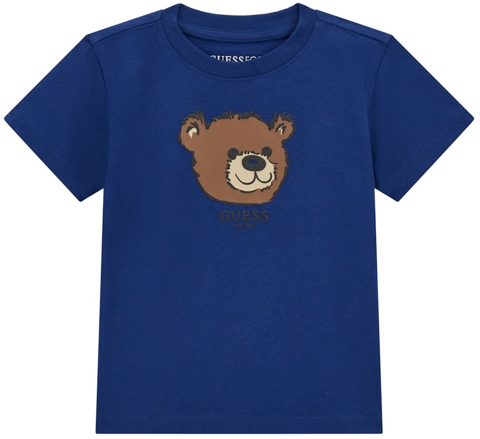 Tricou cu mânecă scurtă  Guess - Cu imprimeu de urs , albastru , 18 luni