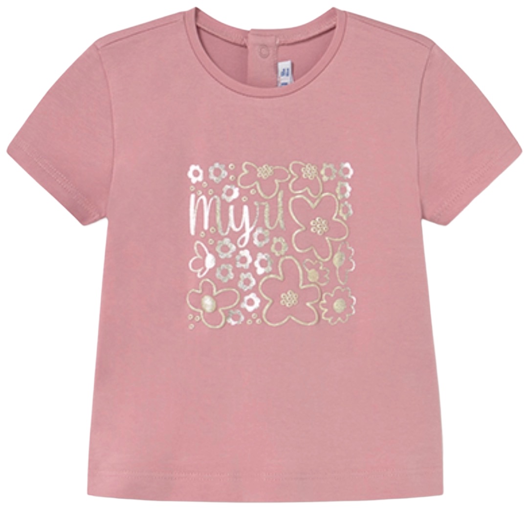 Tricou cu mânecă scurtă Mayoral - Roz, basic, 12 luni