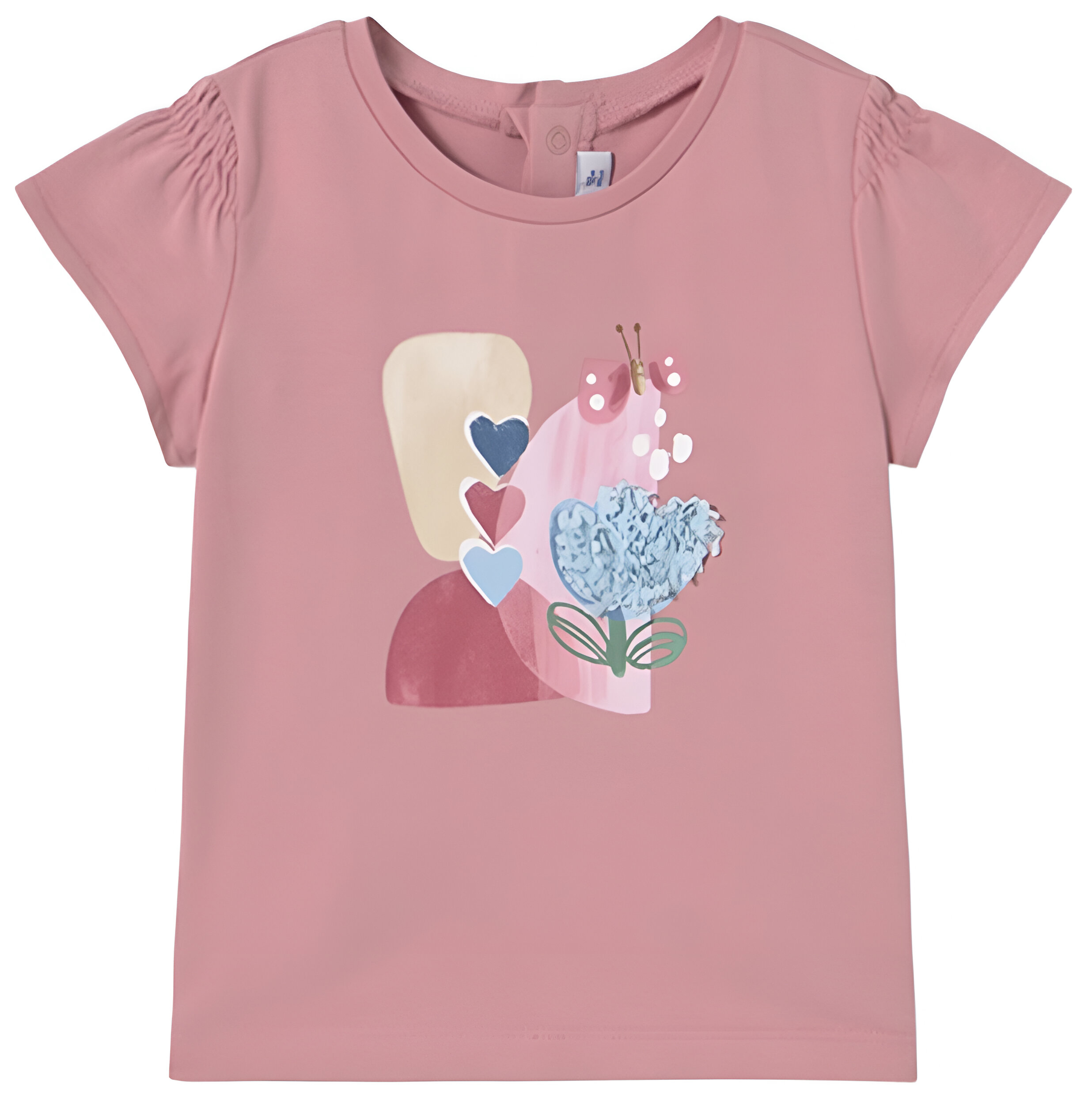 Tricou cu mânecă scurtă Mayoral - Cu broderie, roz, 12 luni
