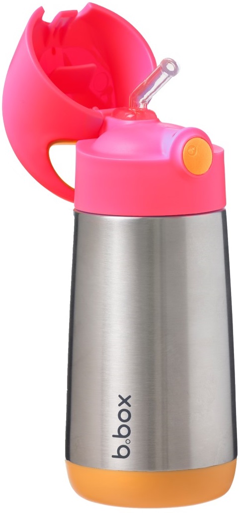 Sticla termos cu pai b.box - Strawberry shake, 350 ml