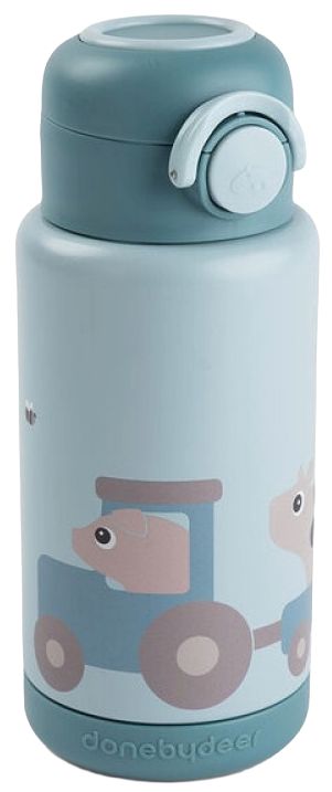 Sticlă termos Done by Deer - Farm, Blue, 340 ml