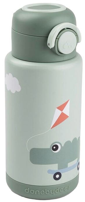 Sticlă termos Done by Deer - Playground, Green, 340 ml