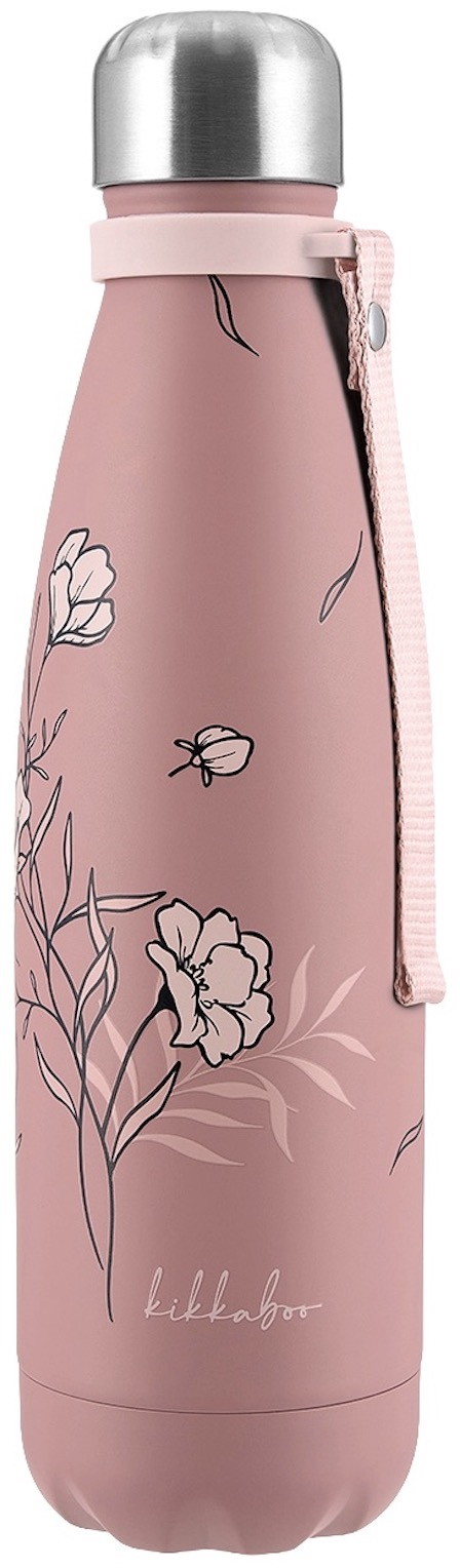 Sticlă termică  KikkaBoo - Flora, 500 ml, Blush