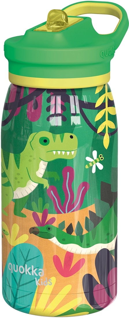 Sticlă termică Quokka Kids - Pop, Dinosaurs Jungle, 445 ml