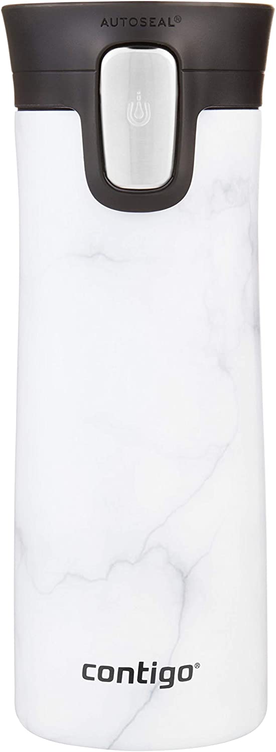 Cană termică Contigo Pinnacle Couture - White marble, 420 ml