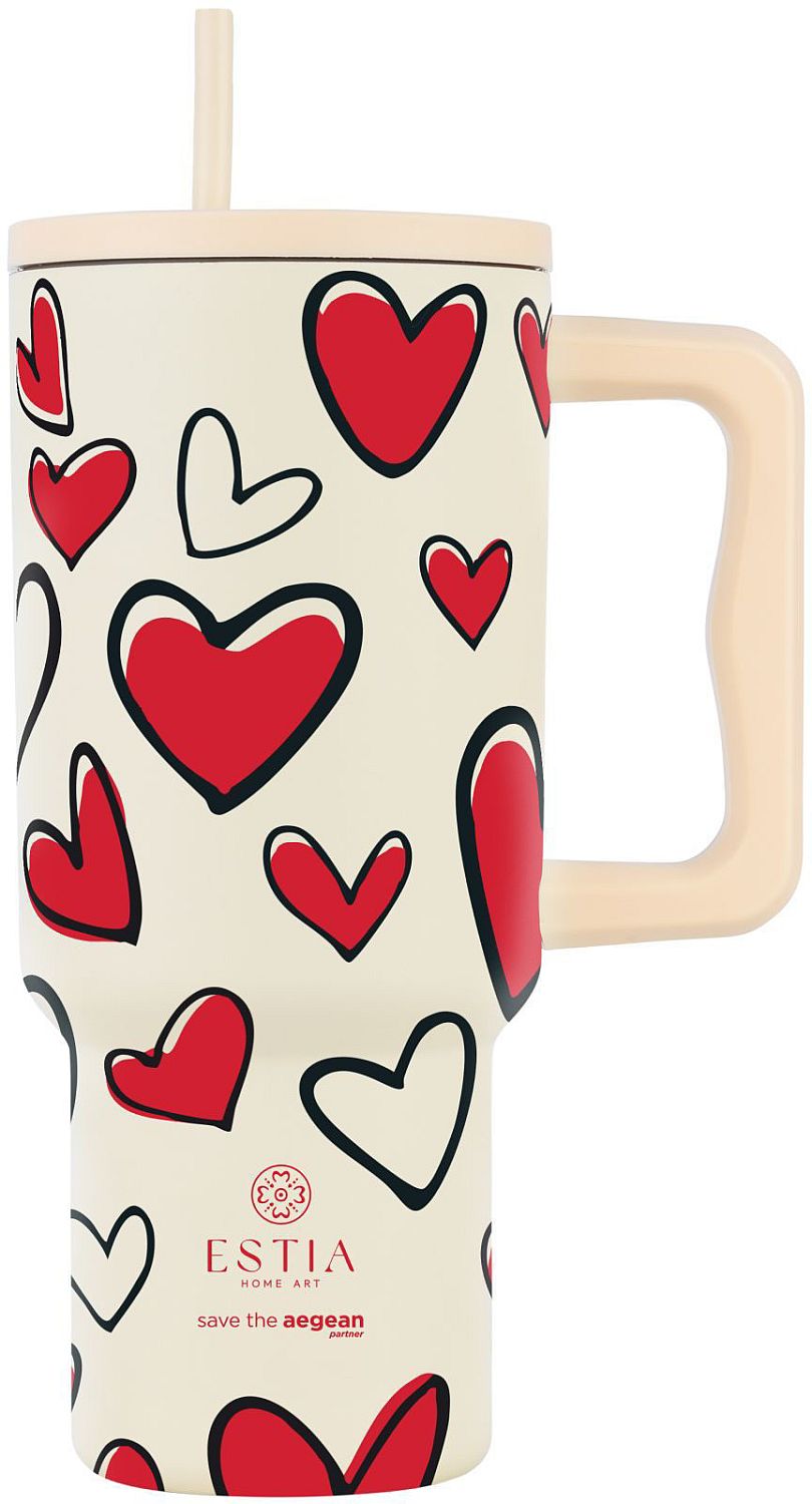 Cană termică Estia Save the Aegean - Red Valentine, 900 ml