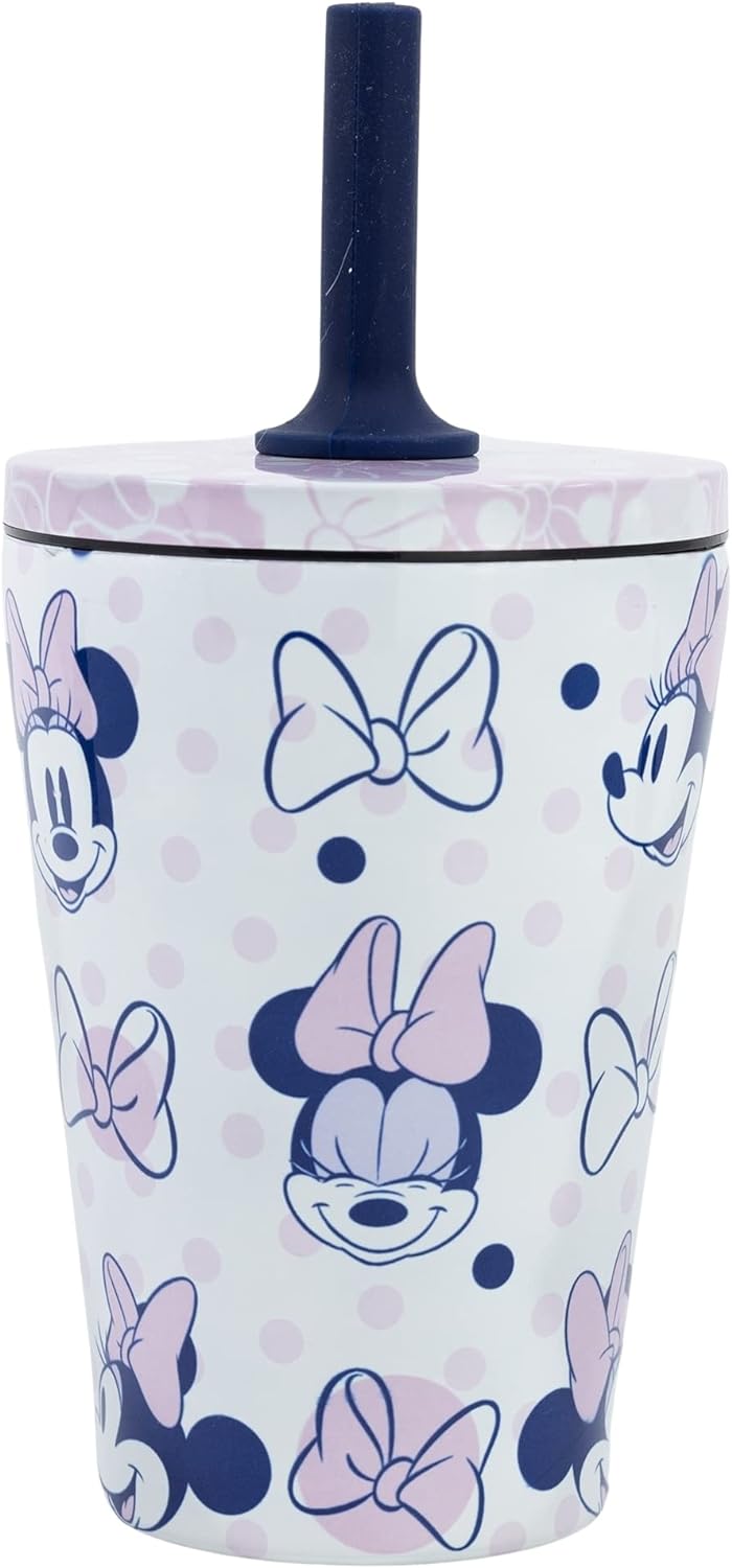 Pahar termic cu pai  Stor Minnie Mouse - Awesome Faces, 360 ml