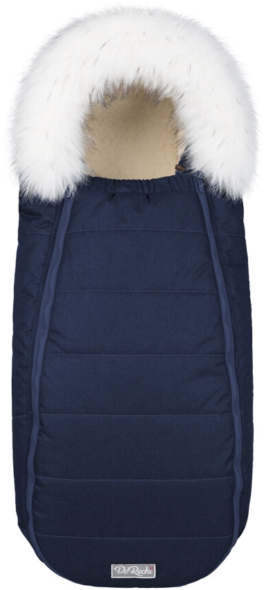 Sac universal de iarna pentru carucior cu lana de oaie DoRechi - Baby XS Albastru inchis