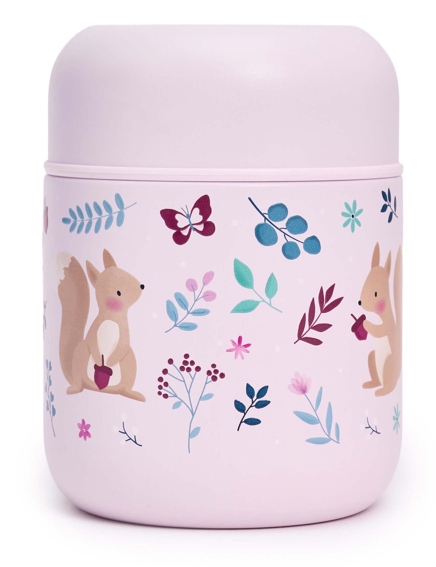 Termos pentru mâncare Miniland - Squirrel, 280 ml, roz