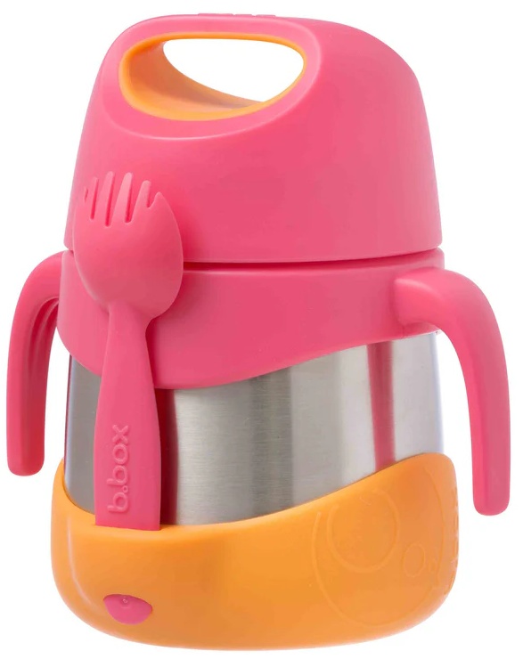 Termos alimentar cu ustensile b.box - 335 ml, Strawberry Shake