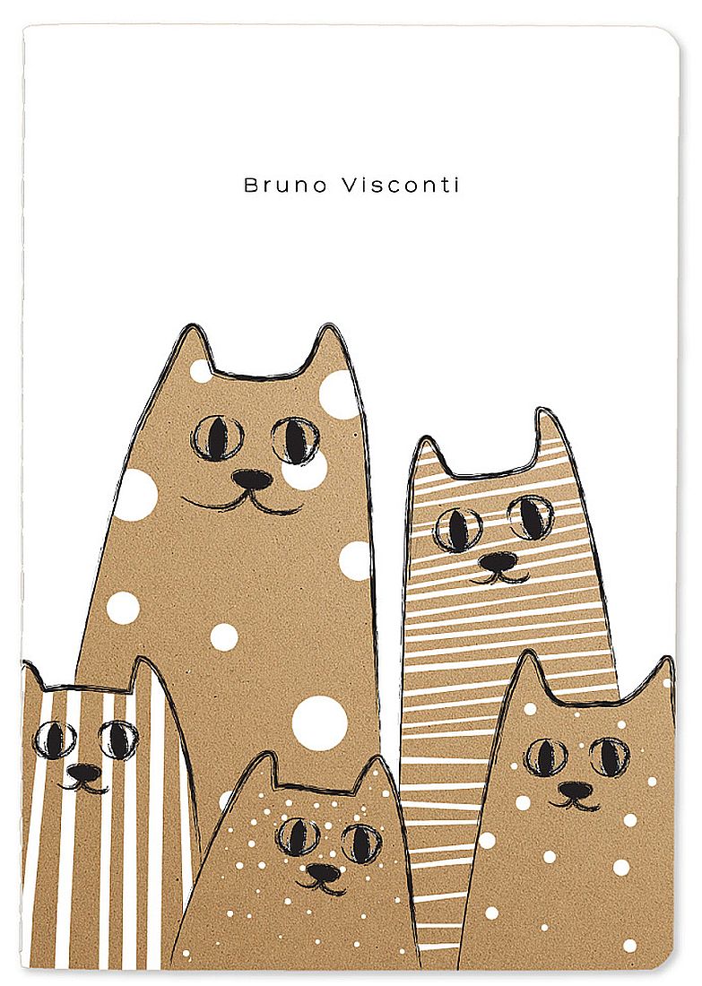 Caiet Bruno Visconti - Kraft World, A5, foi albe, 40 coli, sortiment