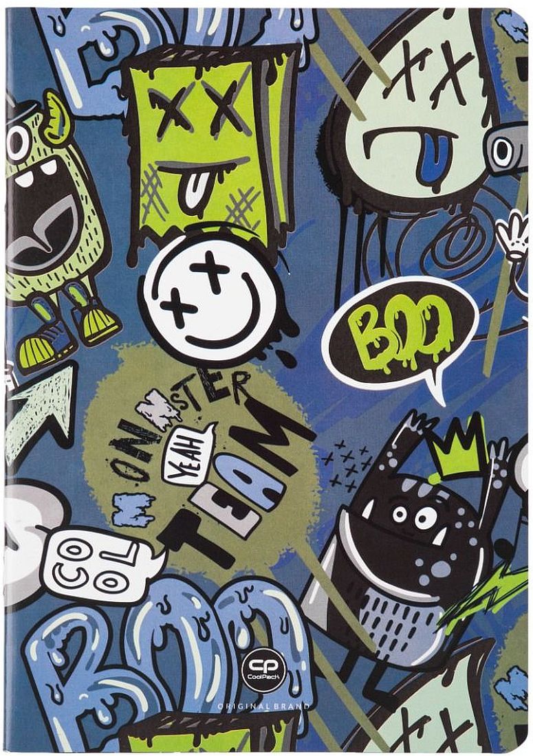Caiet Cool Pack Monster Team - A5, 32 de coli, pătrățele mici