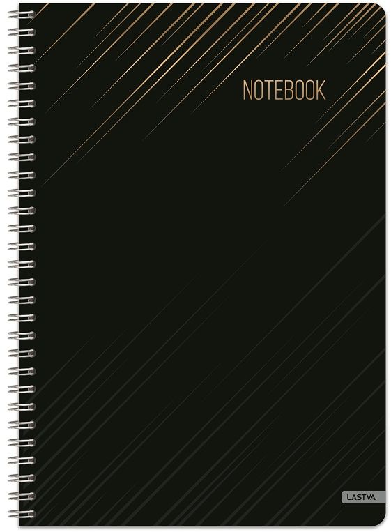Carnet Lastva Dark - A4, 100 de foi, randuri largi, spirala, sortiment