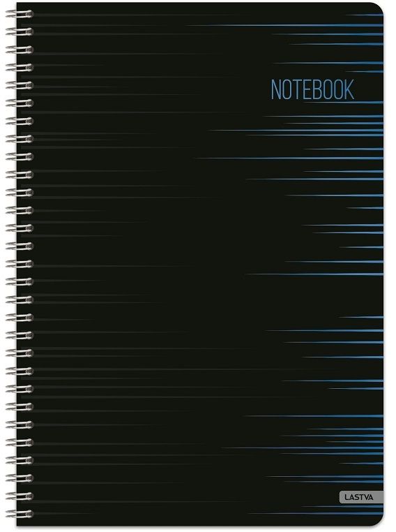 Caiet de notite Lastva Dark - A5, 100 de coli, linii largi, spirala, asortiment