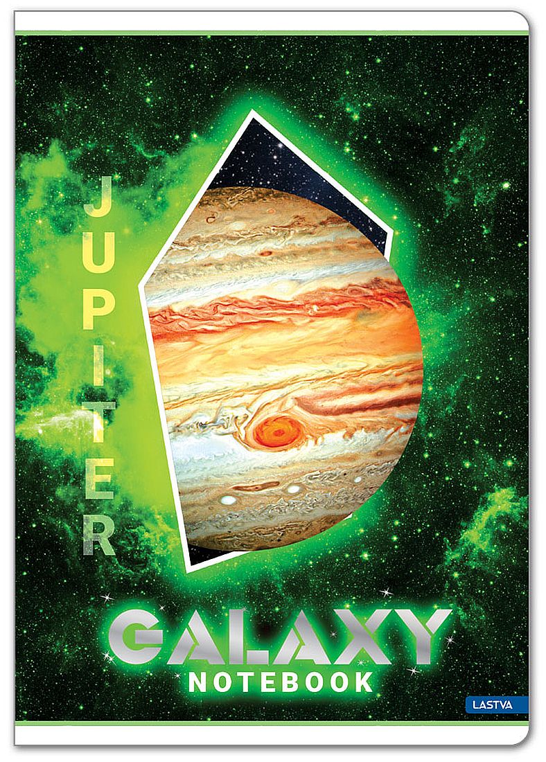 Caiet  Lastva Galaxy - A4, 52 de coli, rânduri late, sortiment