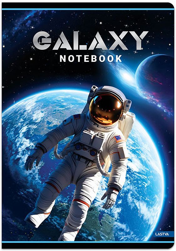 Caiet Lastva Galaxy - A5, 52 de coli, rânduri late, sortiment