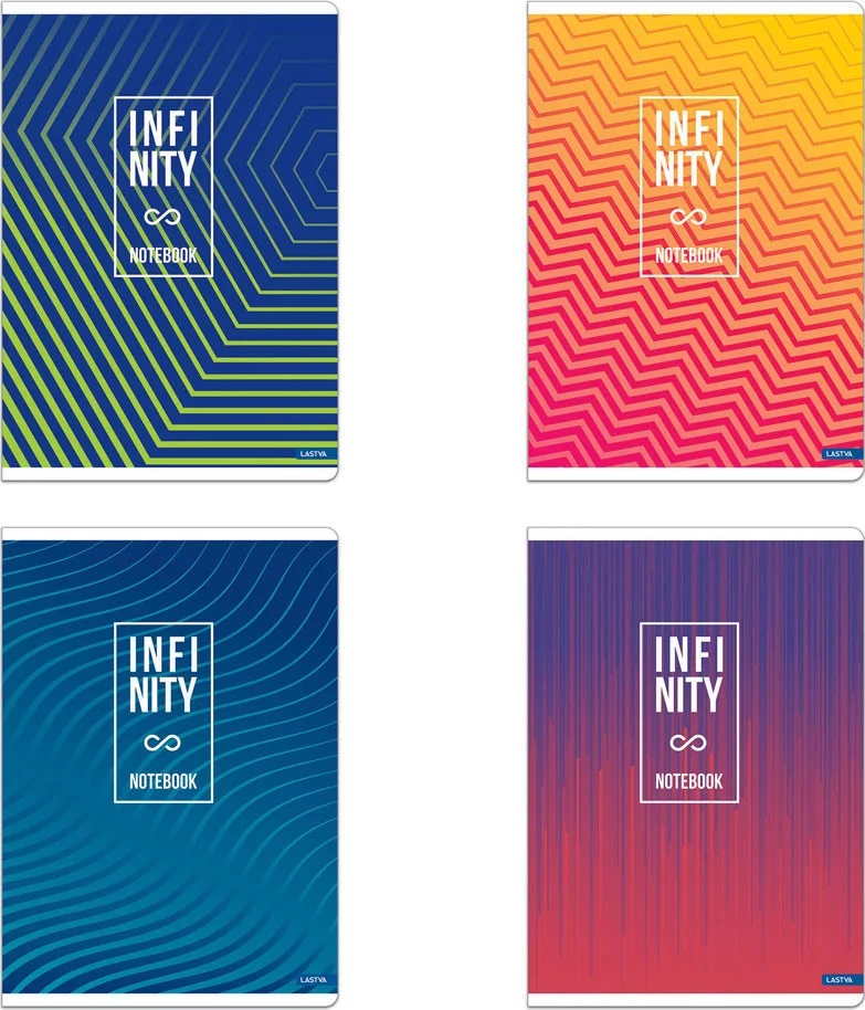 Caiet de notițe Lastva Infinity - A4, 52 de coli, linii largi, asortiment